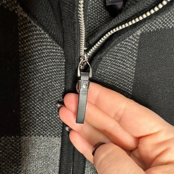 RAFAELLA NWT Charcoal Tweed Heather Checkered Black and Gray Zipper Size 2x - Picture 3 of 7